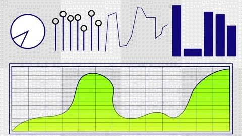 A set of graphs Stock Footage 148037046