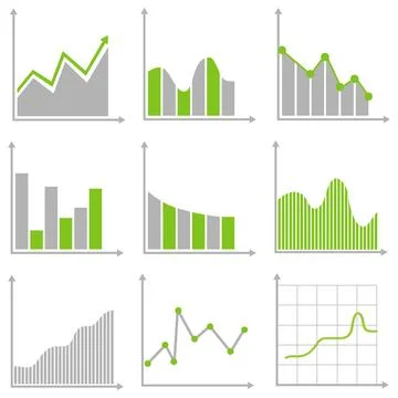 A set of graphs Stock Illustration
