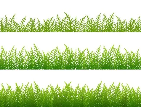 Set of grass seamless border Stock Illustration