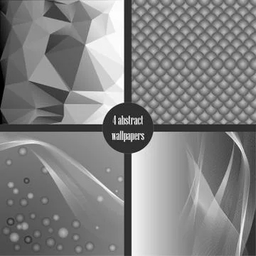 Set of gray abstact backgrounds Stock Illustration
