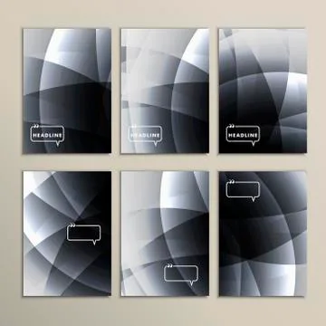 Set gray and white abstract bright pictures Stock Illustration