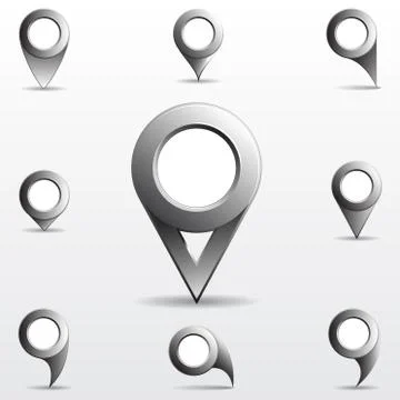 Set of gray circle pointers. 스톡 일러스트