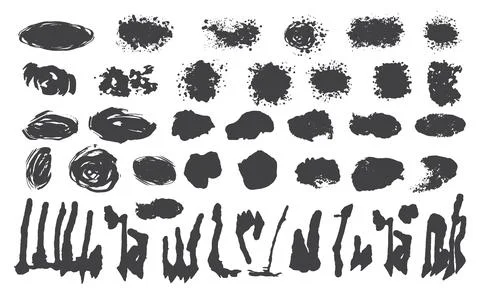 Set of gray design elements grunge spots vector illustration Illustrazione stock