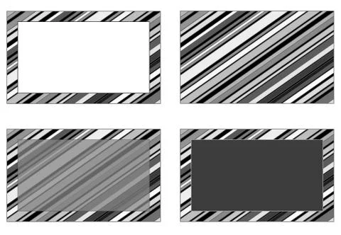 Set of gray monochrome striped backgrounds with white, dark gray and transpar Stock Illustration