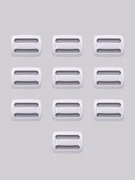 Set of gray slide keepers on gray background Stock Photos
