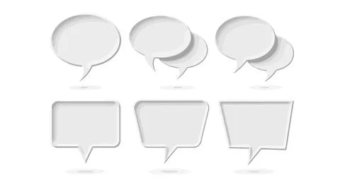 A set of gray speech bubbles in various shapes Stock Illustration