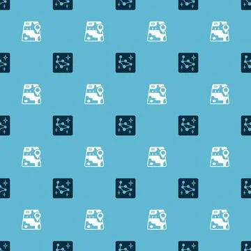 Set Great Bear constellation and City map navigation on seamless pattern. Vector Illustrazione stock