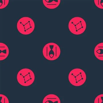 Set Great Bear constellation and Pisces zodiac on seamless pattern. Vector Stock Illustration