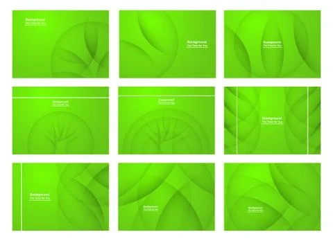 Set of green abstract background with copy space for text. Modern template de Stock Illustration