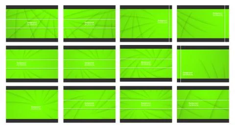 Set of green abstract background with copy space for text. Modern template de Stock Illustration