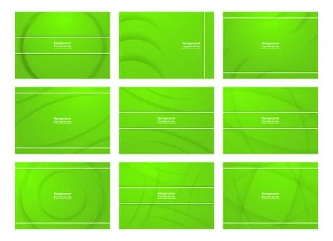 Set of green abstract background with copy space for text. Modern template de Illustrazione stock