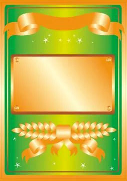 Set on a green background of gold frames and banners for design, decorative e Stock Illustration