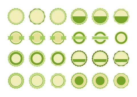 Set of green badge set collection, eco green, save earth, green label with .. イラスト素材