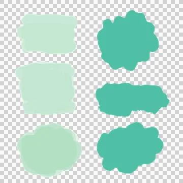 Set green brush stroke collection 21 Stock Illustration