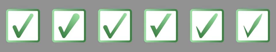 A set of green checkmarks, for use in graphic design 스톡 일러스트