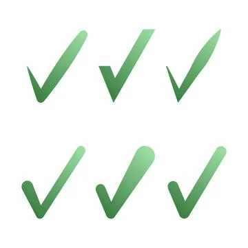 A set of green checkmarks, for use in graphic design 스톡 일러스트