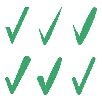A set of green checkmarks, for use in graphic design 스톡 일러스트