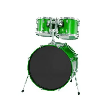 Set of Green drums isolated Stock Photos