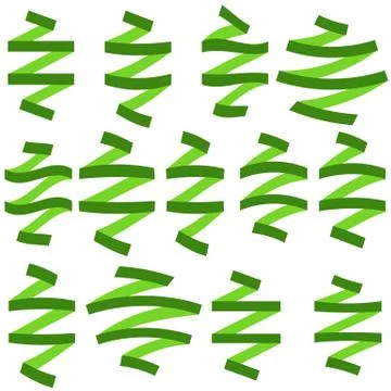 Set of Green Flat Empty Ribbons. Ready for Your Text or Design Stock Illustration