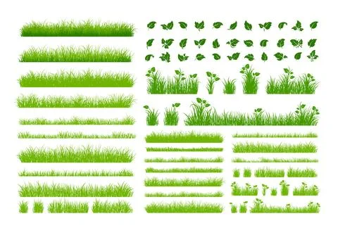 Set of Green Grass Isolated 스톡 일러스트