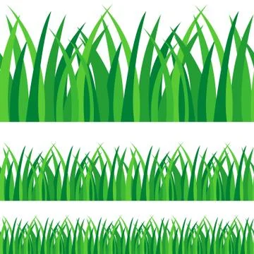 Set of green grass vector illustration isolated on white background Stock Illustration