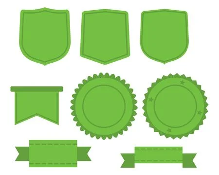Set of green labels Stock Illustration