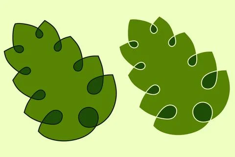 Set Green Leaves . Vector Illustration Stock Illustration