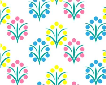 Set of green plants with colored berries on white background Stock Illustration