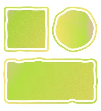 The set of green primitive figures, text areas with dusty texture. Illustrazione stock