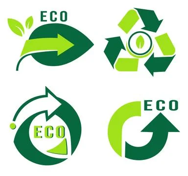 Set green recycle-06 Illustrazione stock