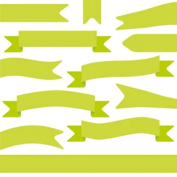 Set of green ribbons Stock Illustration