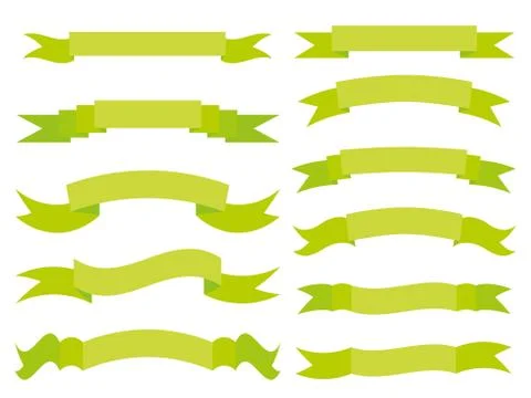 Set of green ribbons Stock Illustration