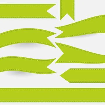 Set of green ribbons Stock Illustration