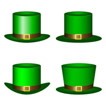 Set of green St. Patrick s Day hats hats Stock Illustration