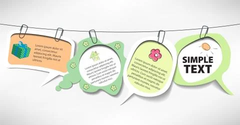 Set of green stickers Stock Illustration