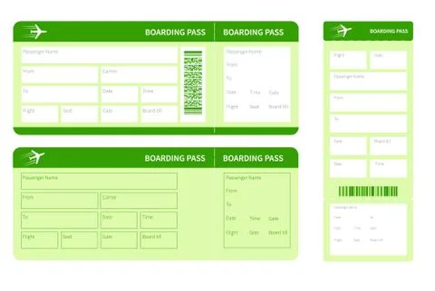 Set of green tickets Stock Illustration