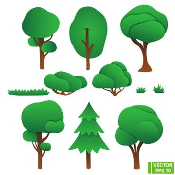 A set of green trees Stock-Illustration