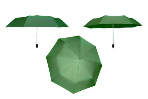 Set of green umbrellas. Stock Illustration