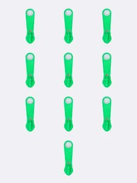 Set of green zipper pulls variant Stock Photos