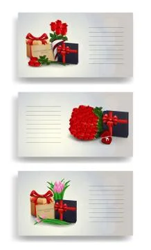 A set of greetings and invitations to mark the various holidays Stock Illustration