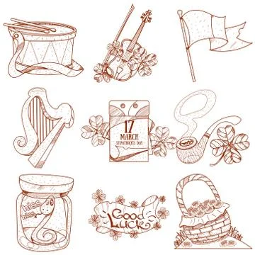 Set with greetings for St. Patrick&amp;#39;s Day. イラスト素材