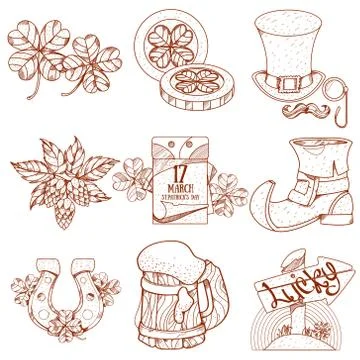Set with greetings for St. Patrick&amp;#39;s Day. イラスト素材