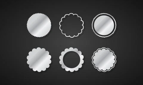 Set of grey circle flower Stock Illustration