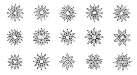 Set of grey snowflakes on white background Stock Illustration