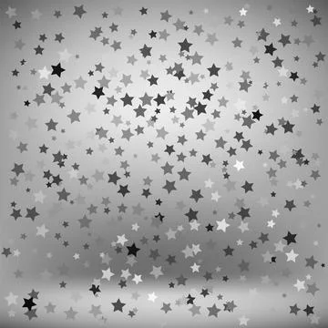 Set of Grey Stars Set of Grey Stars on Soft Grey Background. Starry Patter... Stock Photos