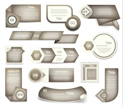 Set of Grey vector progress, version, step icons. eps 10 Stock Illustration