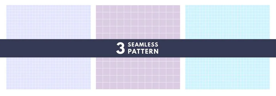 Set of grid lines seamless Pattern. Paper with square elements vector backgro Stock Illustration