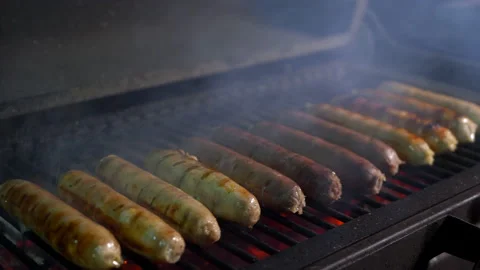 Set of grilled sausages. Stock Footage 152649342