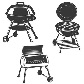 Set of the grills isolated on white background. Design elements イラスト素材