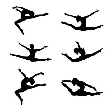 Set group artistic gymnastics Stock Illustration